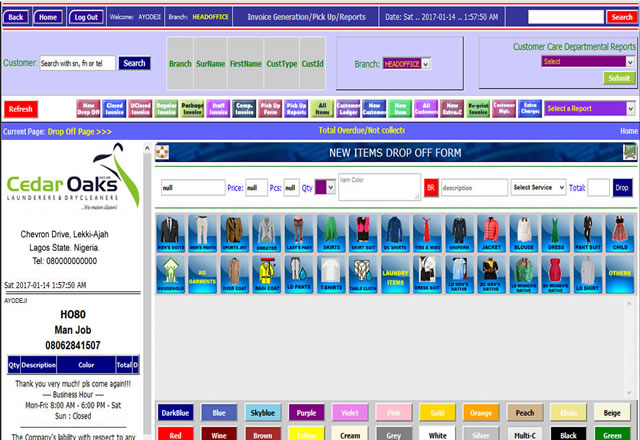 EasyWash.ERP Laundry & Drycleaning Management Application Software