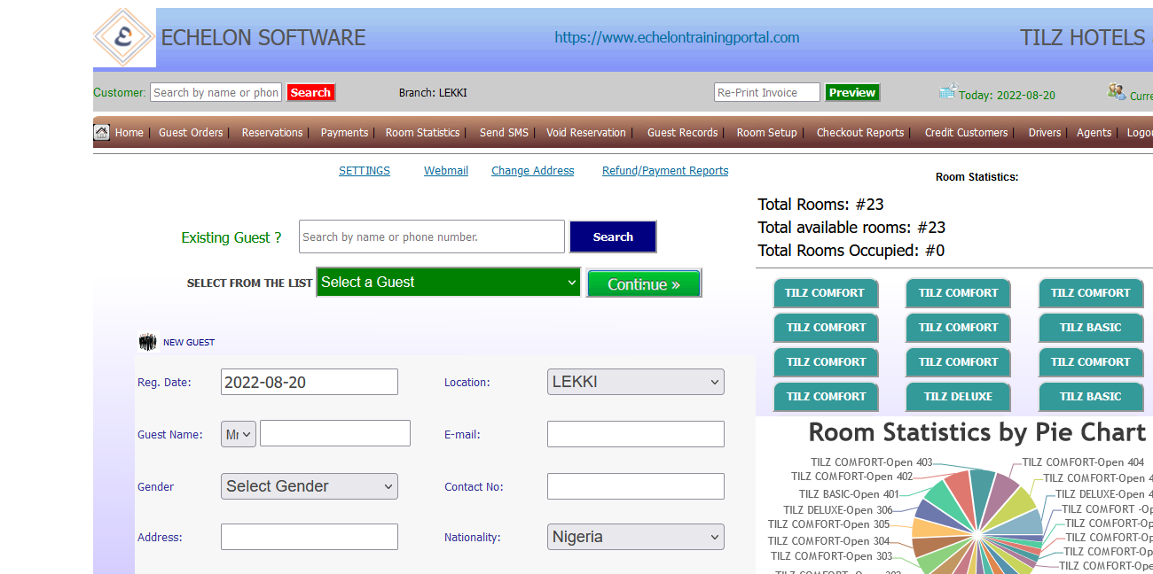 Hotel Management Application Software PMS